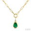 Pear Shape Paperclip Gemstone Pendant