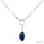 Oval Shape Paperclip Gemstone Pendant