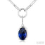 Oval Shape Paperclip Gemstone Pendant