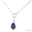 Pear Shape Paperclip Gemstone Pendant