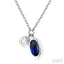 Oval Shape Bezel Set Gemstone & Diamond Pendant