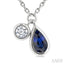 Pear Shape Bezel Set Gemstone & Diamond Pendant