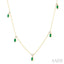 Oval Shape Gemstone & Diamond Station Necklace
