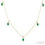Oval Shape Gemstone & Diamond Station Necklace