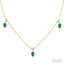 Oval Shape Gemstone & Diamond Station Necklace