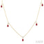 Pear Shape Gemstone & Diamond Station Necklace