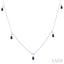 Pear Shape Gemstone & Diamond Station Necklace