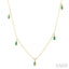 Oval Shape Gemstone & Diamond Station Necklace