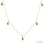 Oval Shape Gemstone & Diamond Station Necklace