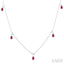 Pear Shape Gemstone & Diamond Station Necklace