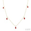 Emerald Shape Gemstone & Diamond Station Necklace