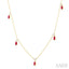 Oval Shape Gemstone & Diamond Station Necklace