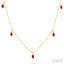 Oval Shape Gemstone & Diamond Station Necklace