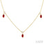 Oval Shape Gemstone & Diamond Station Necklace