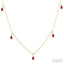 Pear Shape Gemstone & Diamond Station Necklace
