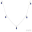 Oval Shape Gemstone & Diamond Station Necklace