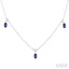 Oval Shape Gemstone & Diamond Station Necklace