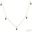 Pear Shape Gemstone & Diamond Station Necklace