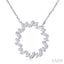 Circle Scatter Baguette Diamond Pendant