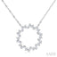 Circle Scatter Baguette Diamond Pendant