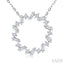 Circle Scatter Baguette Diamond Pendant