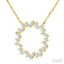 Circle Scatter Baguette Diamond Pendant