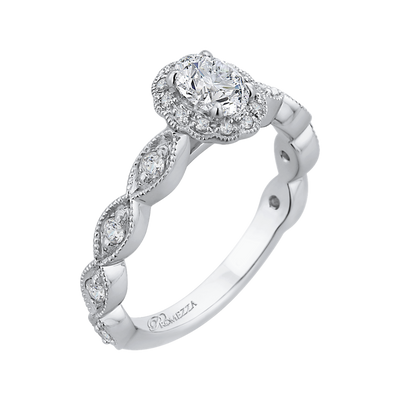 Oval Diamond Halo Engagement Ring