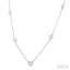 Bezel Set Graduated Diamond Station Necklace