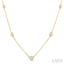 Bezel Set Graduated Diamond Station Necklace