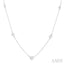 Bezel Set Graduated Diamond Station Necklace