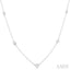 Bezel Set Graduated Diamond Station Necklace