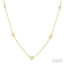 Bezel Set Graduated Diamond Station Necklace
