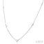 Bezel Set Graduated Diamond Station Necklace