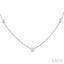 Bezel Set Graduated Diamond Station Necklace