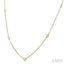 Bezel Set Graduated Diamond Station Necklace