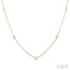 Bezel Set Graduated Diamond Station Necklace
