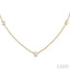 Bezel Set Graduated Diamond Station Necklace