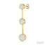 Round Shape 3 Stone Bar Link Lovebright Diamond Earrings