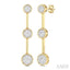 Round Shape 3 Stone Bar Link Lovebright Diamond Earrings