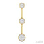 Round Shape 3 Stone Bar Link Lovebright Diamond Earrings