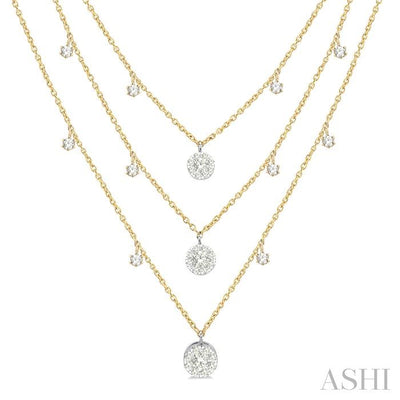 Round Shape Lovebright Diamond Layered Necklace