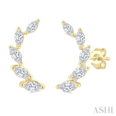 Marquise Shape Diamond Fashion Ear Climbers