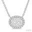 Oval Shape East-West Halo Lovebright Essential Diamond Pendant