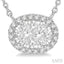 Oval Shape East-West Halo Lovebright Essential Diamond Pendant