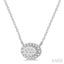 Oval Shape East-West Halo Lovebright Essential Diamond Pendant