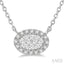Oval Shape East-West Halo Lovebright Essential Diamond Pendant
