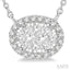 Oval Shape East-West Halo Lovebright Essential Diamond Pendant
