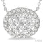 Oval Shape East-West Halo Lovebright Essential Diamond Pendant