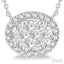 Oval Shape East-West Halo Lovebright Essential Diamond Pendant