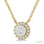 Round Shape Halo Lovebright Essential Diamond Pendant